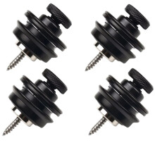 4pcs Electric Guitar Straplock Zinc Alloy Bass Safety Straplocks Flat Non-Slip Replacement Instrument Accessories,C