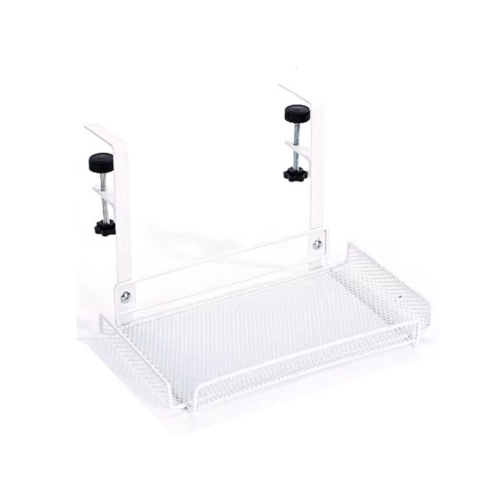 No Drill Under Desk Cable Management Tray With Clamp-Premium Wire Tray Cord Organizer - Thin Steel Cable Tray Basket A 6034231031063
