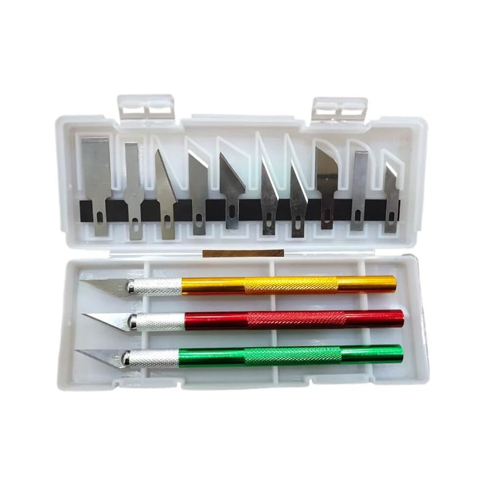 13Pcs Aluminum Alloy Sculpture Carving Knife Set With Precision Blades For Paper Cutting, Diy Projects 6034227987466