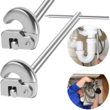 11inch Adjustable Faucet Wrench 3/8 to 1-1/4 Inch Jaw Capacity Sink Faucet Wrench for Fixing Back and Union Nuts Sink