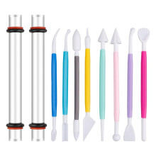 Polymer Clay Tools Kit, Acrylic Roller with Thickness Rings Clay Sculpting Tools, for Air Dry Clay Art DIY