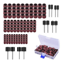 132 Pieces Sanding Drum Set,120 Pieces Aluminum Oxide 120Grit Drum Sander Sanding Sleeves and 12 Pieces Drum Mandrels
