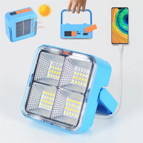 Rechargeable Solar LED Spotlight - USB Outdoor Floodlight, Powerful Projector Construction Lamp for Enhanced Visibility 1