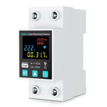 Disyuntor ZigBee TUYA Life 2P/63A, Protección Contra Fugas A Tierra, Sobretensión y Subtensión, Relé Protector, Medidor de Energía