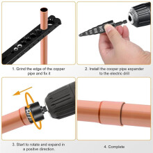 6-in-1 Swage Tool HVAC Repairing Set,Air Copper Tube Expander Swaging Tool with 1/4In 3/8In 1/2In 5/8In 3/4In 7/8In Bits