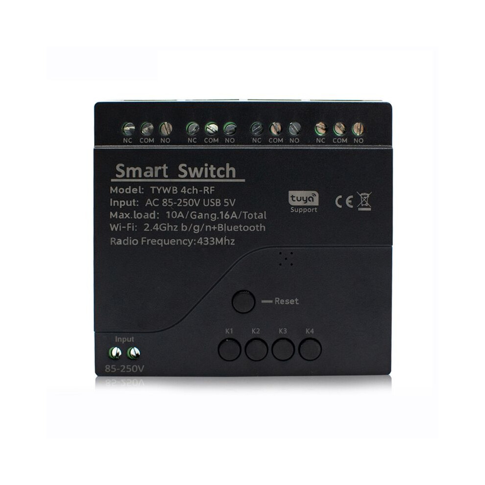 Tuya 4Ch Wifi Relay Module Access Control App Rf Remote Control 433M Works With Alexa Home 4712762721135