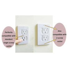 Tampa de Tomada com Fechamento Automático, Tomada Elétrica de Parede de Segurança Branca, Parafusos Correspondentes, para Proteção de Bebês.