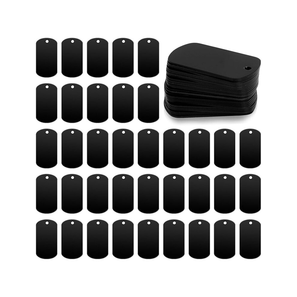 50 Pack Metal Stamping Blanks Black Metal Tags For Stamping, Engraving Blank Tags Engraving Blank Tags Signs Aluminum 4713142280303
