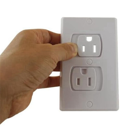 Self-Closing Socket Cover, White Safety Wall Electrical Socket, Matching Screws, for Baby Protection. 2