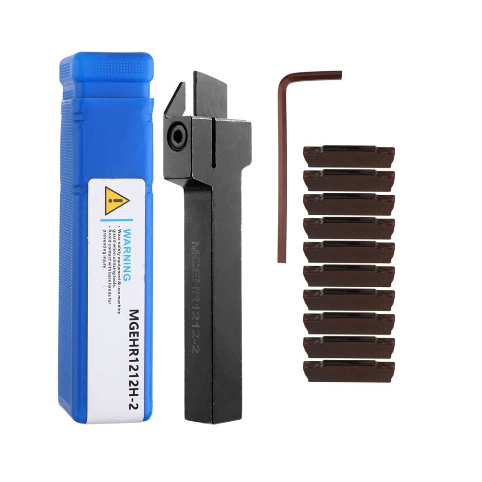 Mgehr1212-2 12X100mm External Grooving Tool Holder Carbide Inserts Lathe Turning Parting Tool With 10Pcs Mgmn200 Blade 6033797272422
