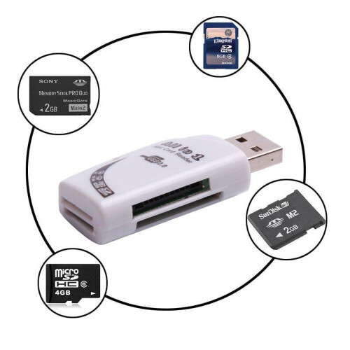 4 In 1 Usb Card Reader Multifunctional Sd Tf Ms M2 Usb Readers With Moon Shape Computers For
