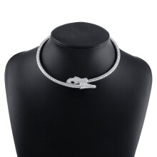 (StyleF) Lock Collar Exquisite Chain Trendy Necklace Pendant With Geometric