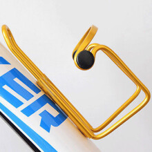 (golden,8.5 x 8.5 x 15cm)Práctico soporte portabotellas de agua potable bicicleta ciclismo aleación de aluminio para exteriores jaulas