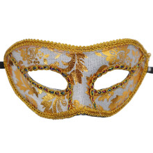 (White) Face Unique Half Mask Halloween Masquerade Makeup Ball Party Men Fancy Accessory
