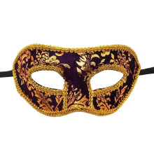 (Purple) Face Unique Half Mask Halloween Masquerade Makeup Ball Party Men Fancy Accessory