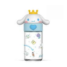 (White)Botella de agua de vidrio Sanrio Kuromi Cinnamoroll Melody Pompompurin portátil al aire libre