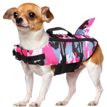 (Pink,L)Chaleco salvavidas para perros seguridad para mascotas natación camuflaje tiburón flotador flotabilidad ajustable