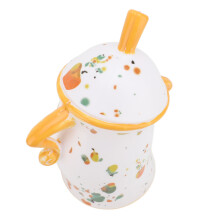 Tazza in vetro resistente agli urti in PVC giocosa con coperchio, capacità 1,5L, gialla e bianca