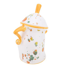 Playful PVC Drop-Resistant Canister Tea Pot Storage Jar Yellow & White