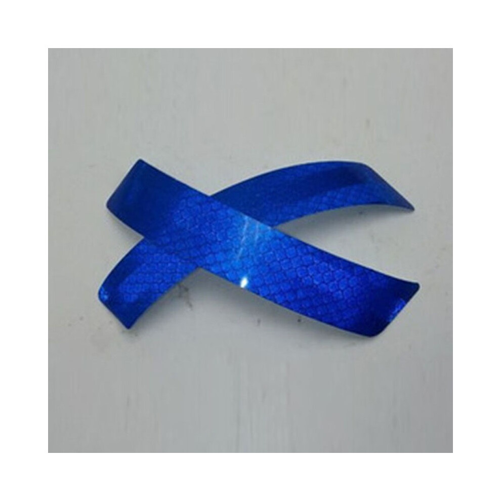 (Blue) 2Pcs Bumper Car Reflective Warning Strip Decal Stickers Auto Accessory 1423Cm Blue 697075189695
