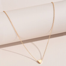 (Gold) Alloy Necklace Heart Material Electroplated Fashionable Suitable Versatile Women