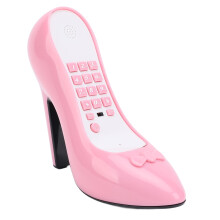 Tacco alto telefono cablato ABS rosa dimensioni di stoccaggio