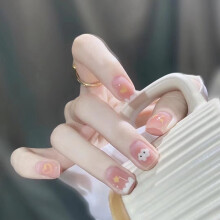 B697 Clouds Cotton Cute And Sweet Style Short Wearable Nails For Everyday Simple Minimalist Look And