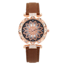 (Brown) Women Quartz Leather Watch Classic Fashionable Wristwatch Girls Gifts Accessory