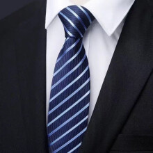 (Blue White Wide Stripes)Stripes Pattern Tie Men Polyester Stylish Accessories For Occasion Special