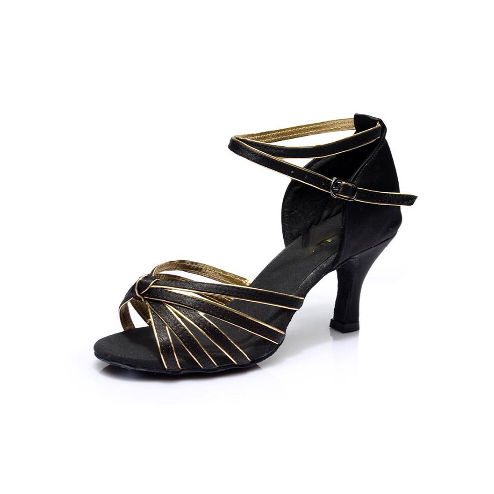 (BlackGold, EU37) 9color Fashion Womens Ballroom Latin Tango Dance Shoes Salsa Shoes Dance