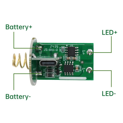 2Pcs 3-4.2V Electric Torch LED Circuit Board Type-C Charging Electron Plate DIY LED Light Accessories 1