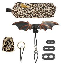 Bearded Dragon Leash and Harness Set, Beardie Carrier, Lizard Adjustable Harness with Leather Wings and Sling Bag