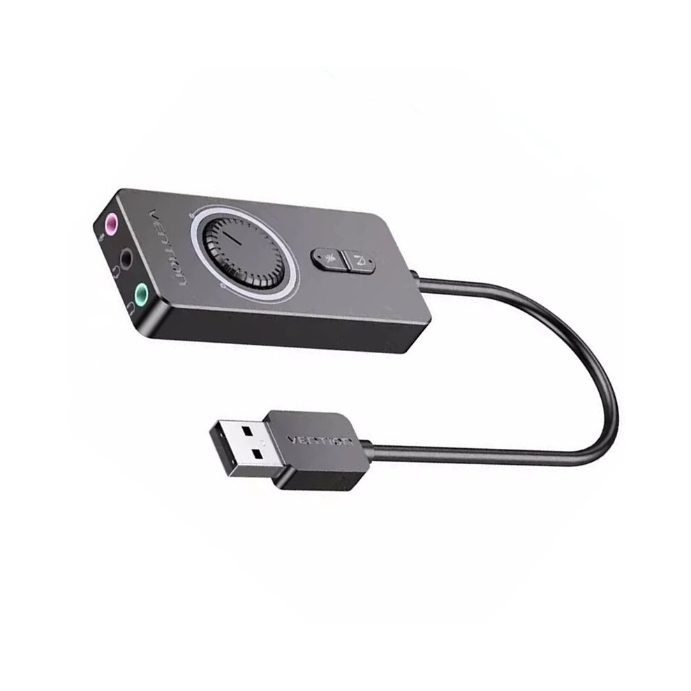 Vention Usb External Sound Card Usb To 3.5Mm Audio Adapter Usb To Earphone Microphone For Computer Laptop Sound Card 4714127581330