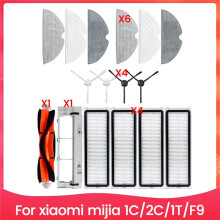 16PCS Brush Filter Mop Cloth and Main Brush Cover Compatible with Mijia 1C 1T Vacuum Cleaner Accessories Replacement Parts