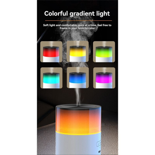 LED Light Humidifier Aromatherapy Machine USB Silent Essential Oil Diffuser Night Light Misting Air Humidifier White 1