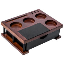 Espresso Tampningsstation Multifunktionell Massivträ Pulverpressställ Trä Espressomaskin Tillbehör B