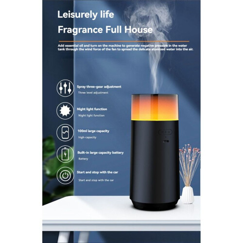 LED Light Humidifier Aromatherapy Machine USB Silent Essential Oil Diffuser Night Light Misting Air Humidifier White 2