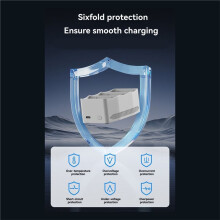 65W Battery Charge Manager for Flip Drone 3-Channel Parallel Charging Hub Fast 3-Bay Battery Charger Accessory
