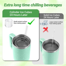 Ice Tray Soft Silicone Tumbler Ice Molds with Lid & Tray for Ice Drink, Chilling Cocktails, Coffee, Juice, Whiskey