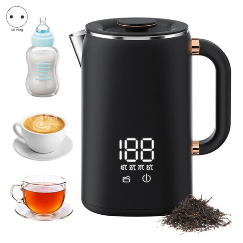Electric Kettle Suitable for Making Tea and Coffee,Digital Display Temperature Control DoubleLayer Insulation Kettle(EU) 1