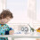 Draagbare Handventilator USB-Oplaadkoeler Dubbele Ventilator Digitaal Display Oplaadbare Batterij Wit 6