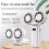 Draagbare Handventilator USB-Oplaadkoeler Dubbele Ventilator Digitaal Display Oplaadbare Batterij Wit 3