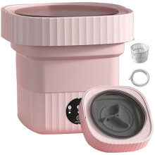 6L Washer with Drain Basket Foldable Washing Machine for Apartment Dorm Trave for Deep Cleaning Underwear B EU Plug