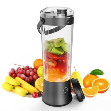 Portable Electric Juicer Blender Stainless Steel Blade 500ml USB Rechargeable Personal Juicer Maker with Carry Handle B
