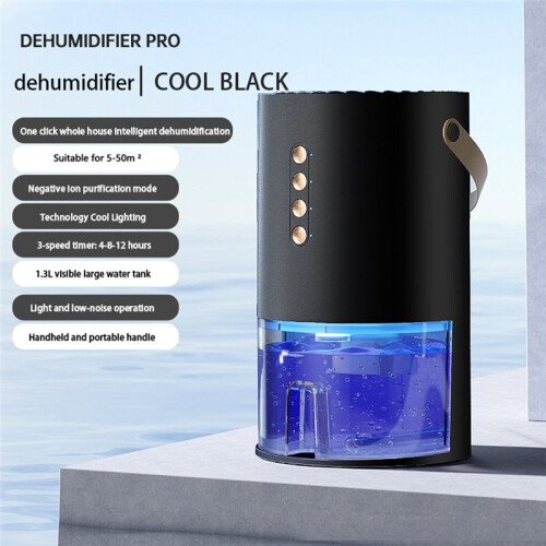 Portable Dehumidification Machine for Home Bedroom Basement Humidity Control Machine with Colorful Light EU Plug B 1