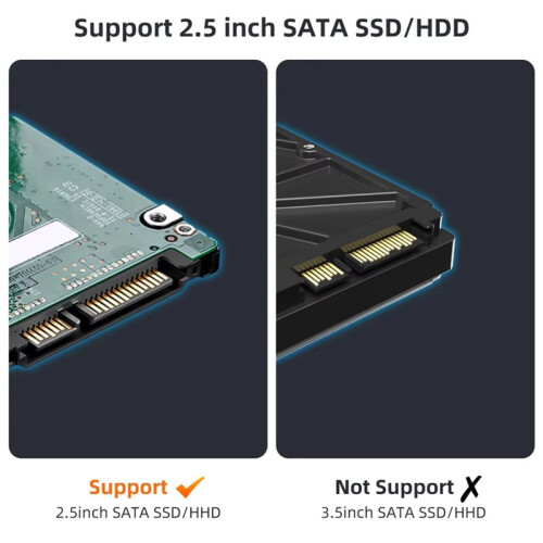 MAIWO Gabinete para HDD Externo de 2,5 Polegadas com USB 3.0 para Laptop, SSD, Unidade de Estado Sólido Mecânica  com Porta Serial para PC B 2