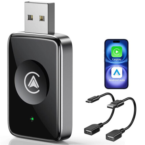 Car Wireless Android Auto Carplay 2in1 Box Wired to Wireless Dongle Plug& CarPlay Android Auto   Box 2