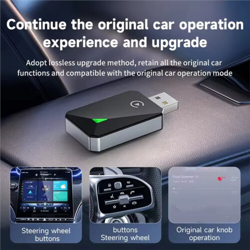 Car Wireless Android Auto Carplay 2in1 Box Plug& Wired to Wireless Dongle CarPlay Android Auto   Box 1