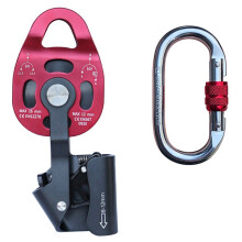 Climbing Pulley with Lock Professional Rock Climb Accessory 4KN Climbing Locking Rigging Lifter for Outdoor Sport Rescue