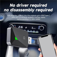 Car Wireless Android Auto Carplay 2in1 Box Plug& Wired to Wireless Dongle CarPlay Android Auto Box